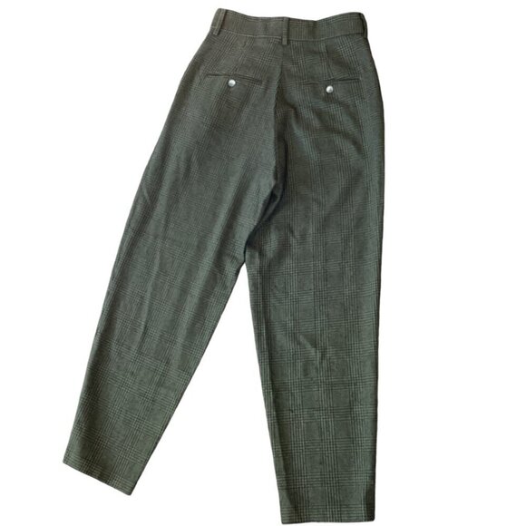 ASOS Design Pleated Trouser Pants Olive Green & Black Glen Plaid 28x30 #314F - Picture 2 of 9